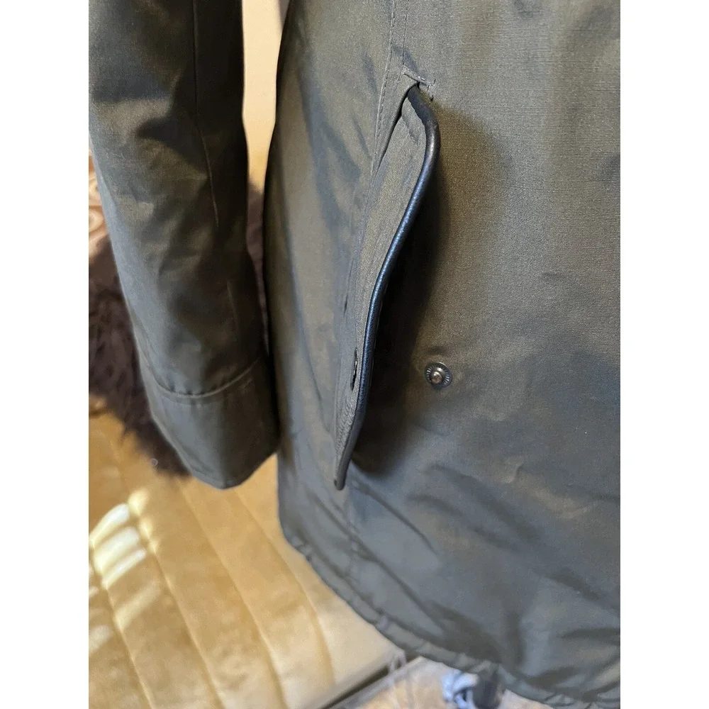 MICHAEL MICHAEL KORS Hooded Puffer Coat Parka Women's Sz S Green %100 Real‎ Fur